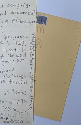 Lot 192 - THE SMITHS - MORRISSEY HANDWRITTEN LETTER.