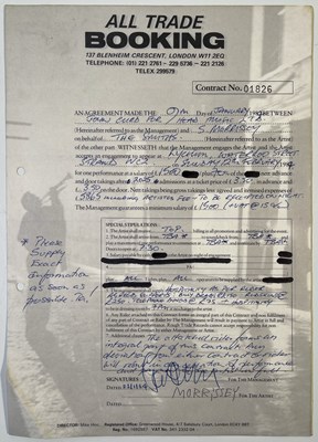 Lot 196 - THE SMITHS - CONTRACT SIGNED BY MORRISSEY.