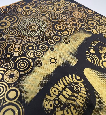 Lot 22 - BLOWIN' IN THE MIND - BOB DYLAN - AN ORIGINAL MARTIN SHARP DESIGNED POSTER.