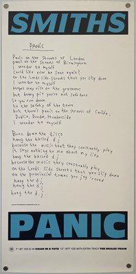 Lot 123 - THE SMITHS - ORIGINAL ROUGH TRADE PROMOTIONAL 'LYRICS' POSTER FOR 'PANIC'.