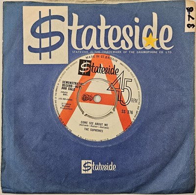 Lot 193 - THE SUPREMES - COME SEE ABOUT ME 7" (DEMO - SS 376)