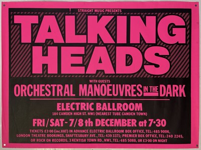 Lot 40 - TALKING HEADS / OMD - ORIGINAL 1979 CONCERT POSTER.