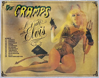 Lot 42 - THE CRAMPS - ORIGINAL 1986 'A DATE WITH ELVIS' UK TOUR POSTER.