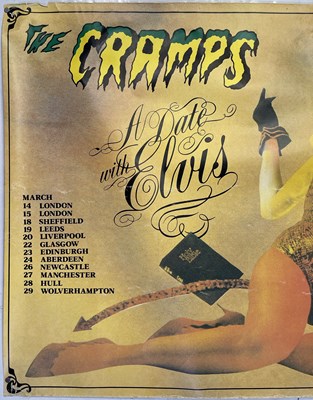 Lot 42 - THE CRAMPS - ORIGINAL 1986 'A DATE WITH ELVIS' UK TOUR POSTER.