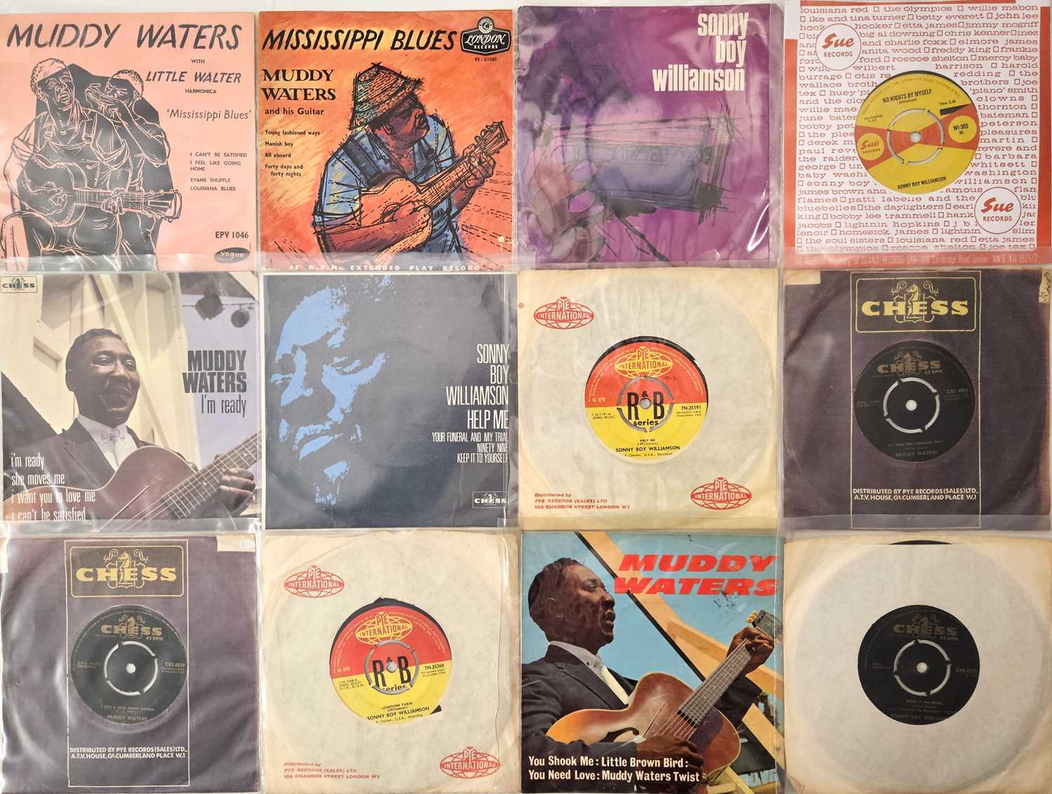 Lot 336 - MUDDY WATERS / SONNY BOY WILLIAMS - 7" PACK