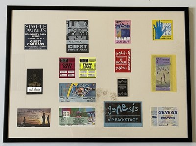 Lot 106 - FRAMED TICKET AND BACKSTAGE PASS DISPLAYS.