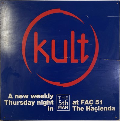 Lot 79 - THE HACIENDA - ORIGINAL 'KULT' DISPLAY BOARD.