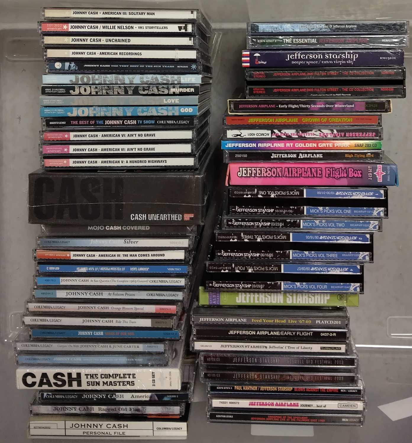 Lot 74 - JOHNNY CASH, JEFFERSON AIRPLANE AND JEFFERSON STARSHIP CD COLLECTION