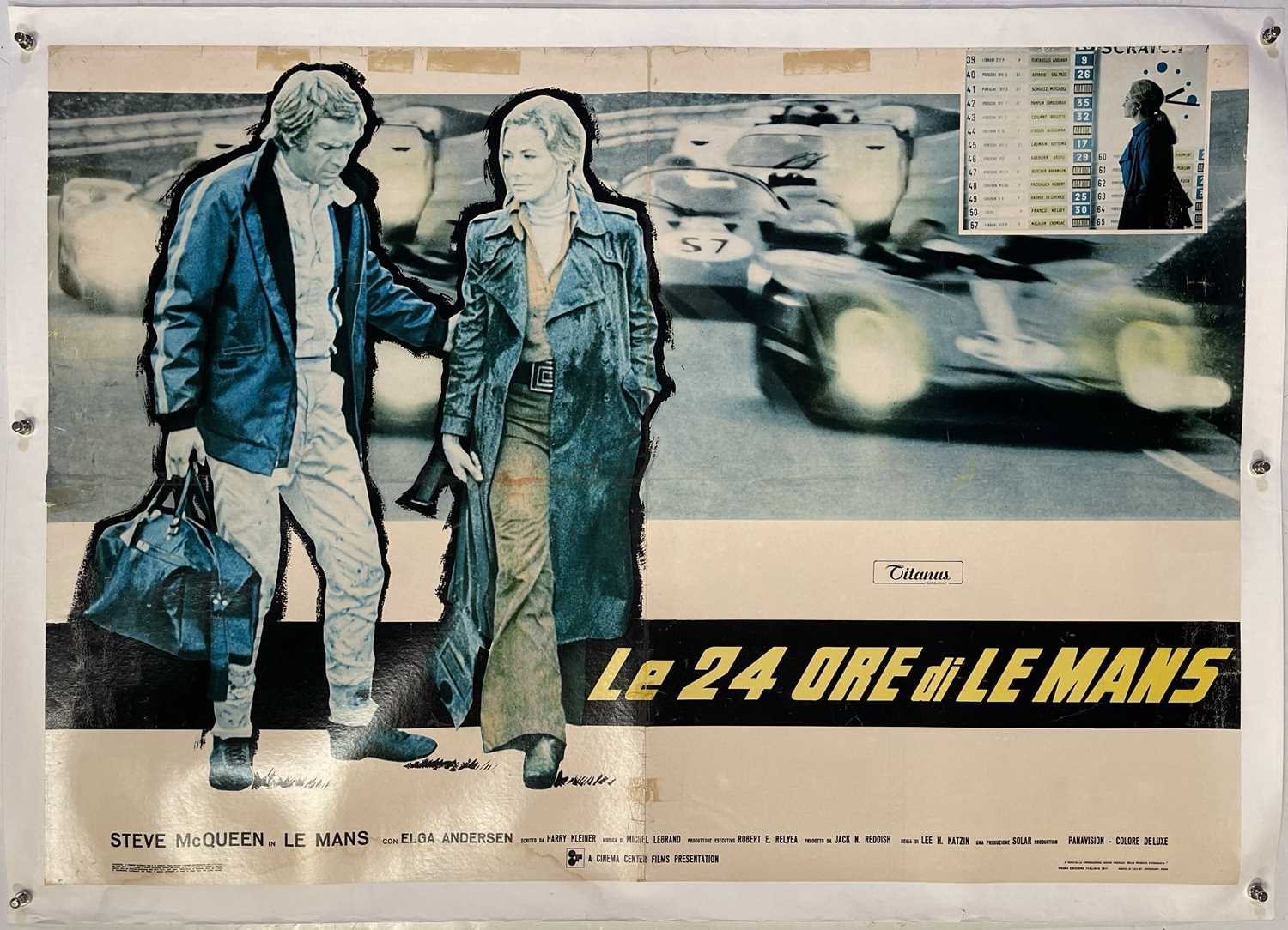 Lot 5 - MOTORSPORT/FILM - STEVE MCQUEEN IN 'LE MANS' (1971) - ITALIAN ONE-SHEET POSTER.