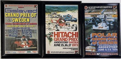 Lot 7 - MOTORSPORT - THREE 1970S SWEDISH GRAND PRIX POSTERS.