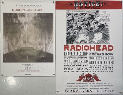 Lot 11 - RADIOHEAD INTEREST - STANLEY DONWOOD SIGNED EXHIBITION POSTER.