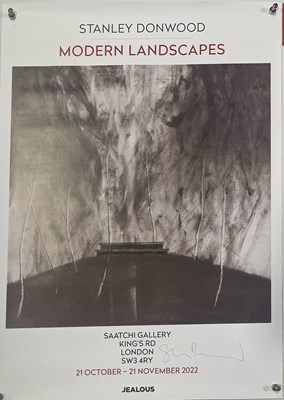 Lot 11 - RADIOHEAD INTEREST - STANLEY DONWOOD SIGNED EXHIBITION POSTER.