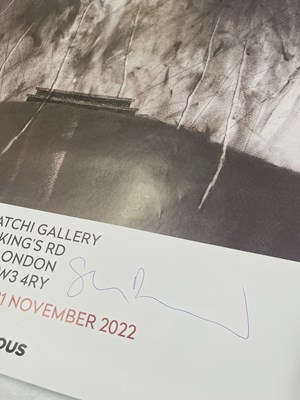 Lot 11 - RADIOHEAD INTEREST - STANLEY DONWOOD SIGNED EXHIBITION POSTER.