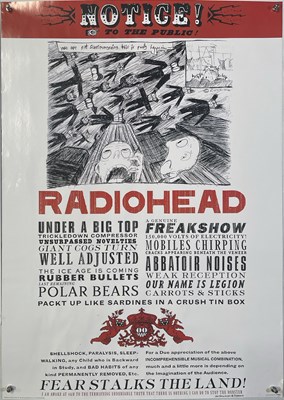Lot 11 - RADIOHEAD INTEREST - STANLEY DONWOOD SIGNED EXHIBITION POSTER.