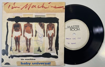 Lot 567 - DAVID BOWIE - TIN MACHINE 7" ACETATE WITH A SIGNED SLEEVE.
