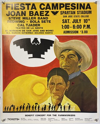 Lot 214 - JOAN BAEZ - VINTAGE BENEFIT CONCERT US CONCERT POSTER.