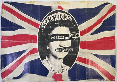 Lot 560 - THE SEX PISTOLS - AN ORIGINAL PROMOTIONAL POSTER FOR GOD SAVE THE QUEEN.