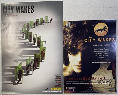 Lot 399 - PINK FLOYD - SYD BARRETT - MICK ROCK AND STORM THORGERSON SIGNED POSTERS.