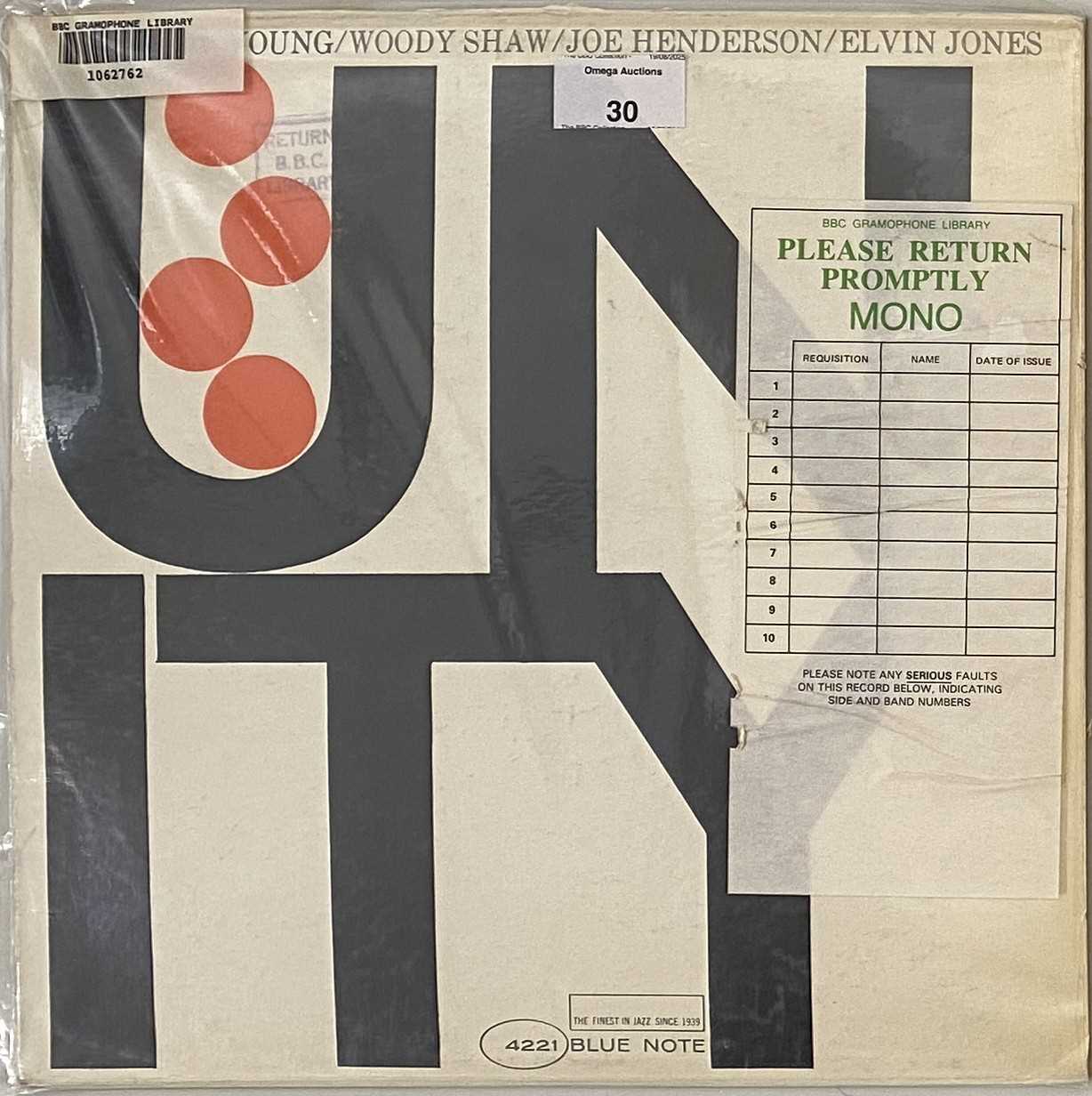 Unity Blue Note Lot 30 - LARRY YOUNG - UNITY LP (BLUE NOTE BLP 4221