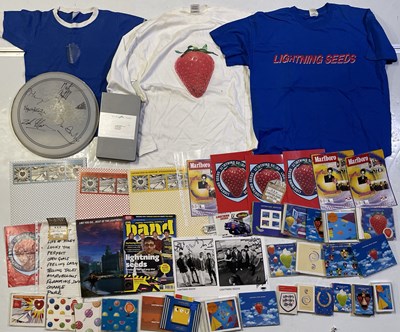 Lot 83 - LIGHTNING SEEDS MEMORABILIA INC SIGNED DRUM SKIN.