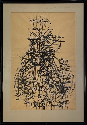 Lot 317 - STUART SUTCLIFFE (1940-1962) - AN ORIGINAL MONOTYPE WITH AUTHENTICATION FROM STUART'S MOTHER.