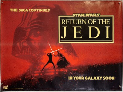 Lot 96 - STAR WARS EPISODE VI - RETURN OF THE JEDI (1983) - UK ADVANCE QUAD POSTER.
