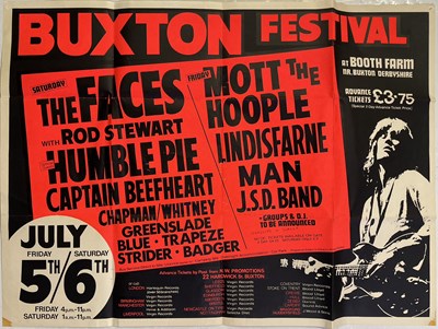 Lot 225 - CAPTAIN BEEFHEART / FACES / MOTT THE HOOPLE - ORIGINAL 1974 BUXTON FESTIVAL POSTER.