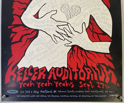 Lot 226 - THE WHITE STRIPES - RARE KELLER AUDITORIUM LASER CUT EMEK SIGNED POSTER.