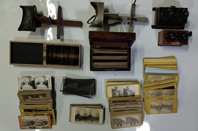 Lot 81 - PHOTOGRAPHY - 19TH CENTURY STEREOSCOPIC VIEWERS AND CARDS.