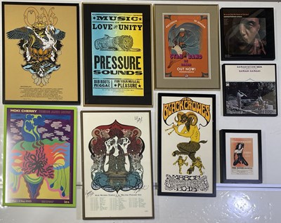 Lot 236 - LARGE COLLECTION OF FRAMED MUSIC POSTERS INC SWANS / FLAMIN' GROOVIES / ACID MOTHER TEMPLE ETC.
