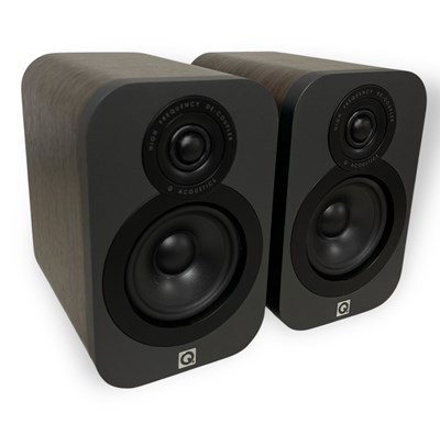 Lot 22 - Q ACOUSTICS 3010 BOOKSHELF SPEAKERS - AMERICAN WALNUT.