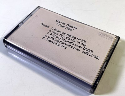 Lot 574 - DAVID BOWIE - 'I FEEL FREE' CASSETTE TAPE WITH UNRELEASED RECORDINGS.