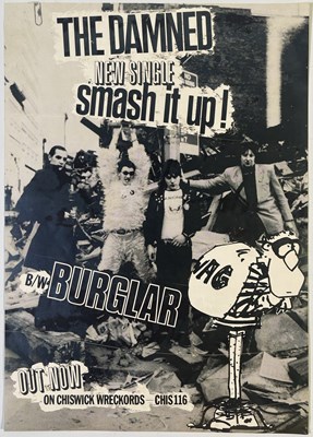 Lot 548 - THE DAMNED - SMASH IT UP ALTERNATIVE ARTWORK BROMIDE 1979