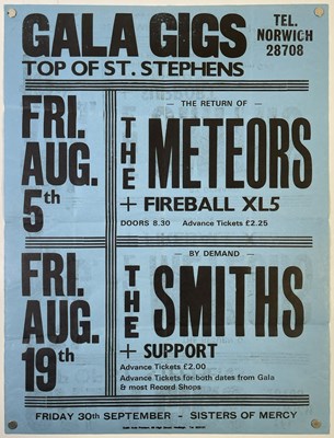 Lot 222 - THE SMITHS - RARE ORIGINAL POSTER FOR THE SMITHS IN NORWICH, 1983.