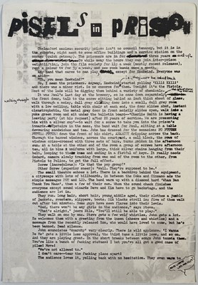 Lot 562 - SEX PISTOLS - PISTOLS IN PRISON - FIRST VARIANT FLYER 1976