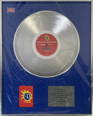 Lot 366 - CREATION RECORDS - PRIMAL SCREAM - SCREAMADELICA PRESENTATION AWARD.