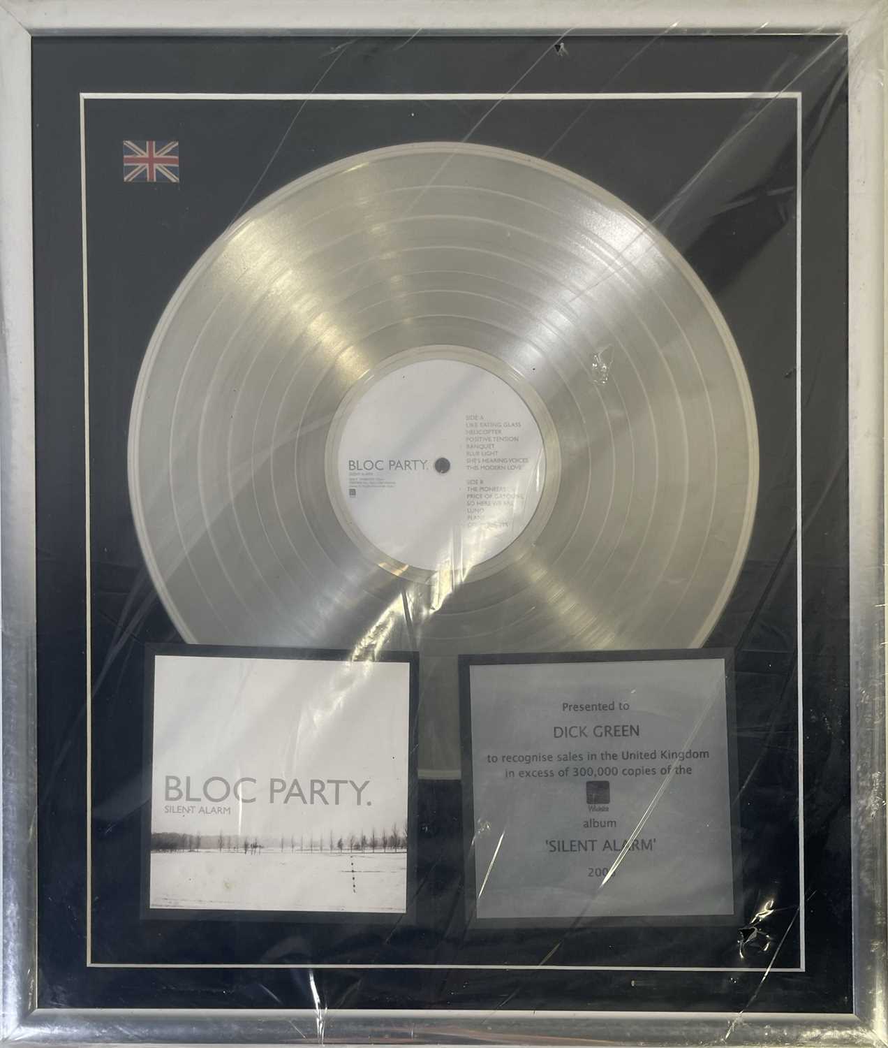 Lot 371 - WICHITA - BLOC PARTY SILENT ALARM PRESENTATION AWARD.