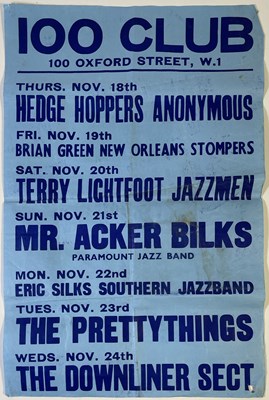 Lot 259 - PRETTY THINGS - 1960S 100 CLUB POSTER.