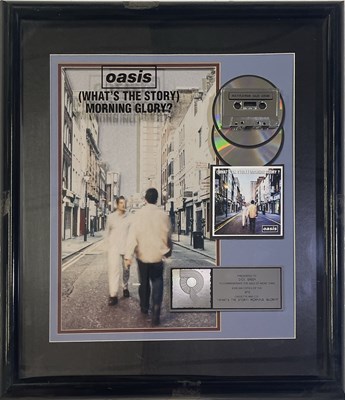 Lot 509 - OASIS - ORIGINAL RIAA AWARD FOR 'WHAT'S THE STORY...'.