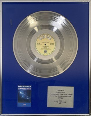 Lot 376 - DIRE STRAITS - LOVE OVER GOLD SALES AWARD.