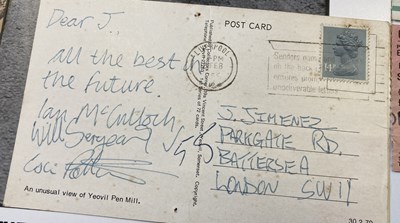 Lot 247 - ECHO AND THE BUNNYMEN SIGNED POSTCARD.