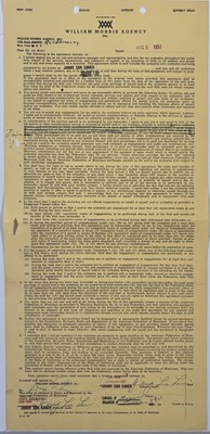 Lot 339 - JERRY LEE LEWIS - TWICE SIGNED 1957 CONTRACT.