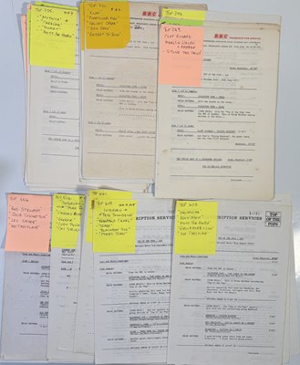 Lot 103 - BBC TRANSCRIPTION DISC CUE SHEETS.