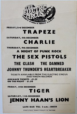 Lot 563 - THE SEX PISTOLS - ORIGINAL MANCHESTER ELECTRIC CIRCUS HANDBILL.