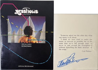 Lot 338 - EMERSON, LAKE AND PALMER - CARL PALMER SIGNED PROGRAMME.