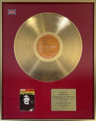 Lot 378 - LOU REED - TRANSFORMER GOLD DISC.