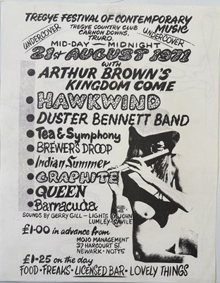 Lot 429 - QUEEN / HAWKWIND AND MORE - 1971 HANDBILL.