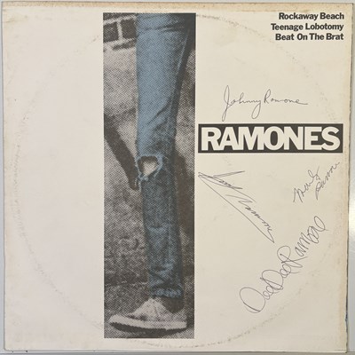Lot 346 - THE RAMONES - FULLY SIGNED COPY OF 'ROCKAWAY BEACH..'.