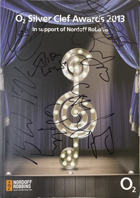 Lot 353 - MULTI SIGNED NORDOFF ROBBINS PROGRAMME INC LED ZEPPELIN / COLDPLAY MEMBERS.