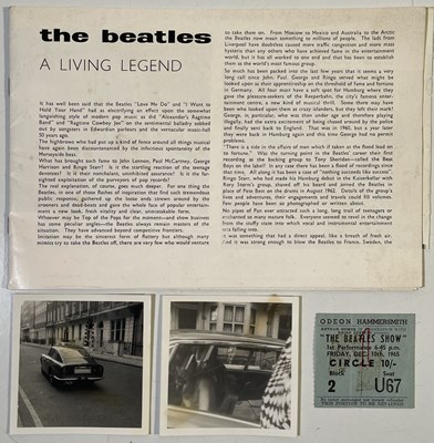 Lot 194 - THE BEATLES - 1965 TICKET STUB, PROGRAMME, FAN TAKEN PHOTOS.